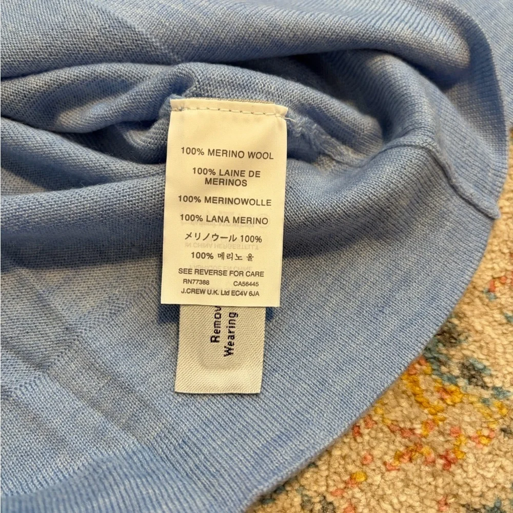 NWT J.Crew 100% merino wool sky blue crewneck sweater
